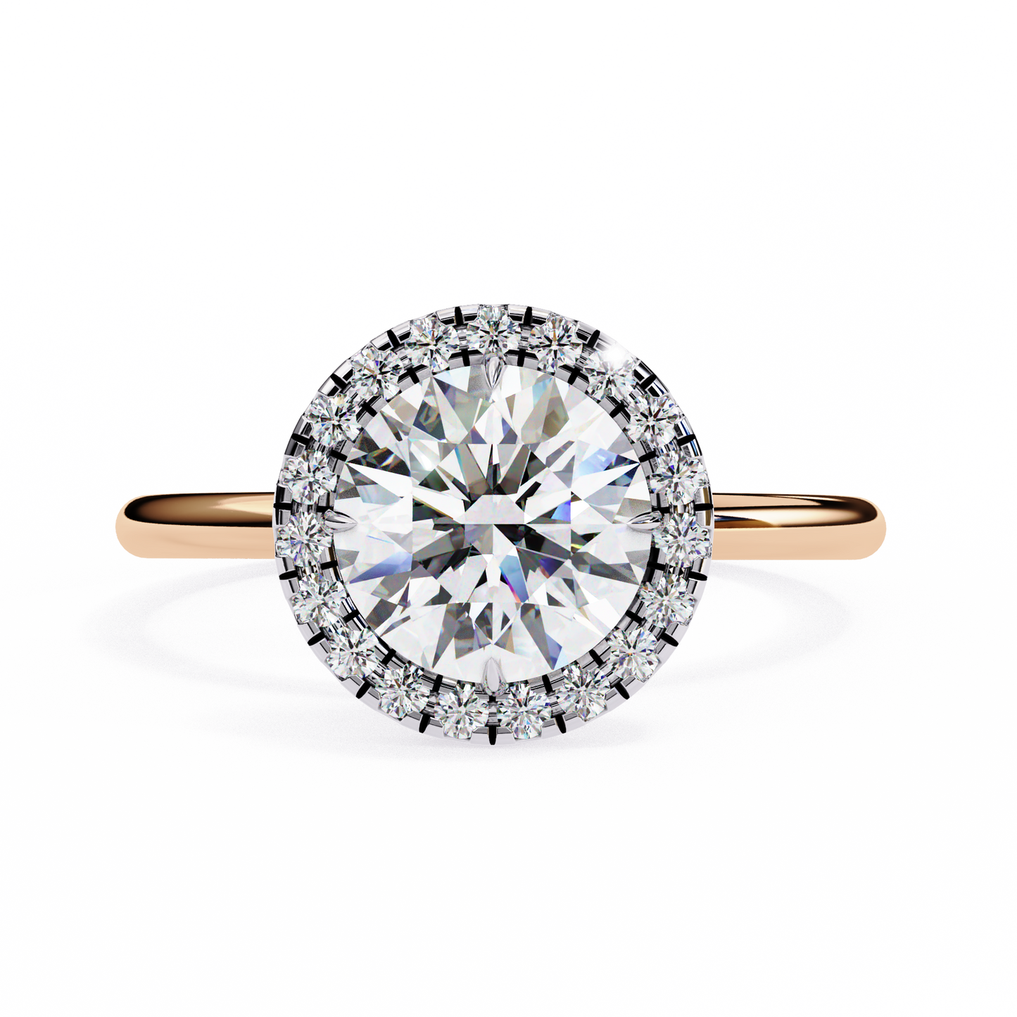 lab grown diamond | moissanite Jewellery Vertex Hola Lab Grown Diamond OR Moissanite Ring Rose Gold 14K by Rabbito Jewels