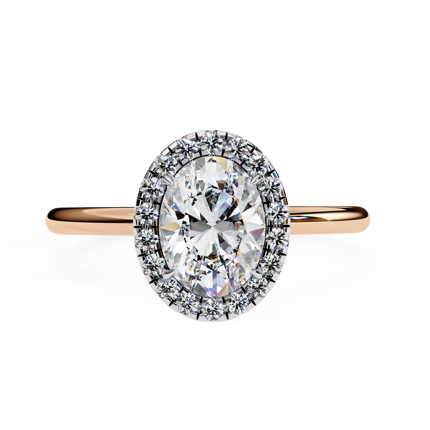 lab grown diamond | moissanite Jewellery 1.09CT Cushion Halo Lab Grown OR Moissanite Ring Rose Gold 18K by Rabbito Jewels