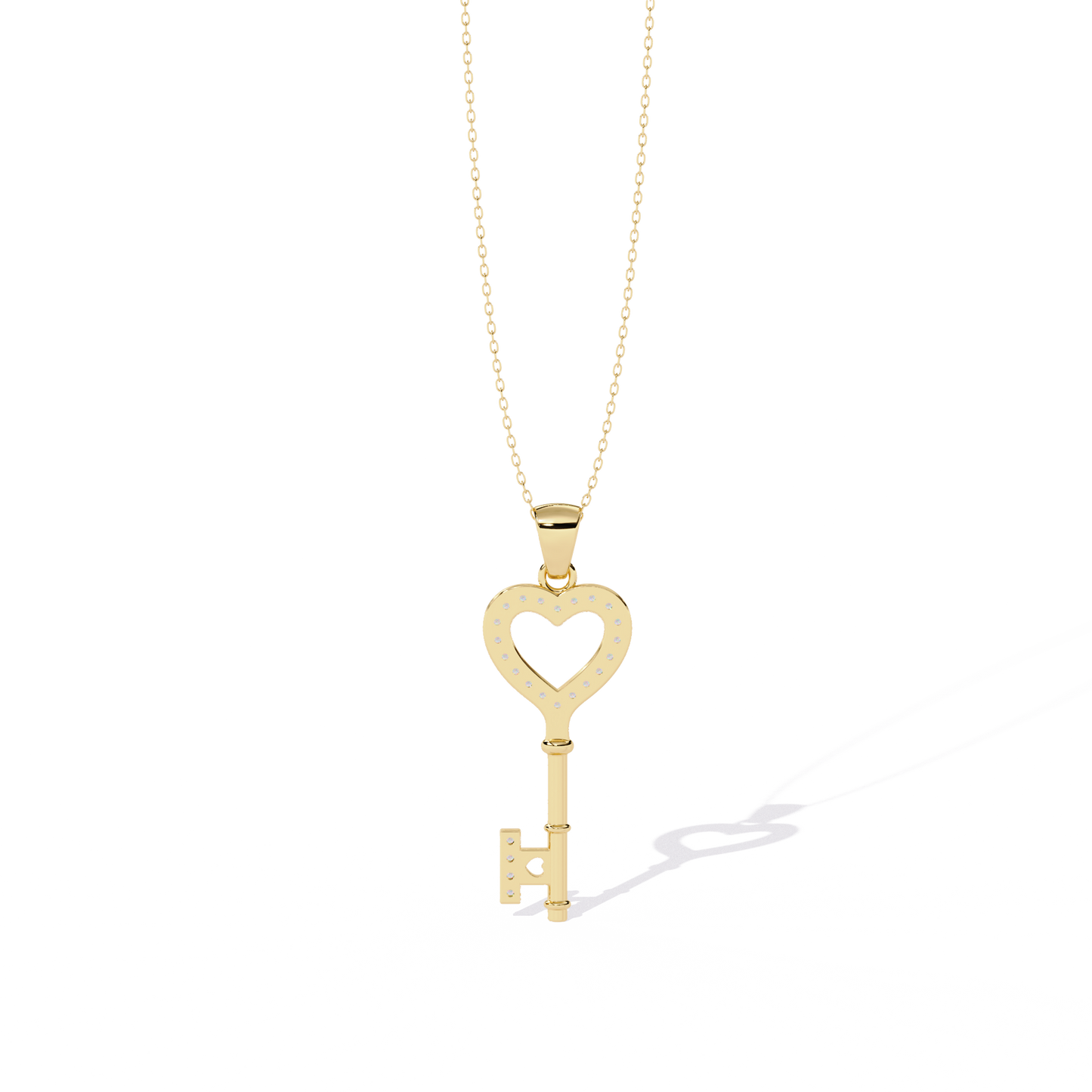 lab grown diamond | moissanite Jewellery Heart Key Lab Grown Diamond OR Moissanite Pendant by Rabbito Jewels