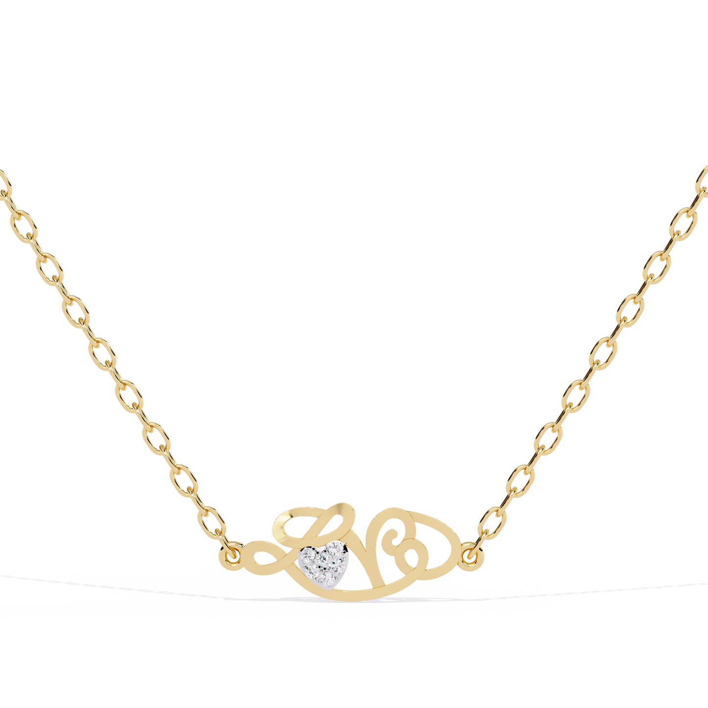 lab grown diamond | moissanite Jewellery Spring Love Lab Grown Diamond OR Moissanite Pendant Yellow Gold 18K by Rabbito Jewels