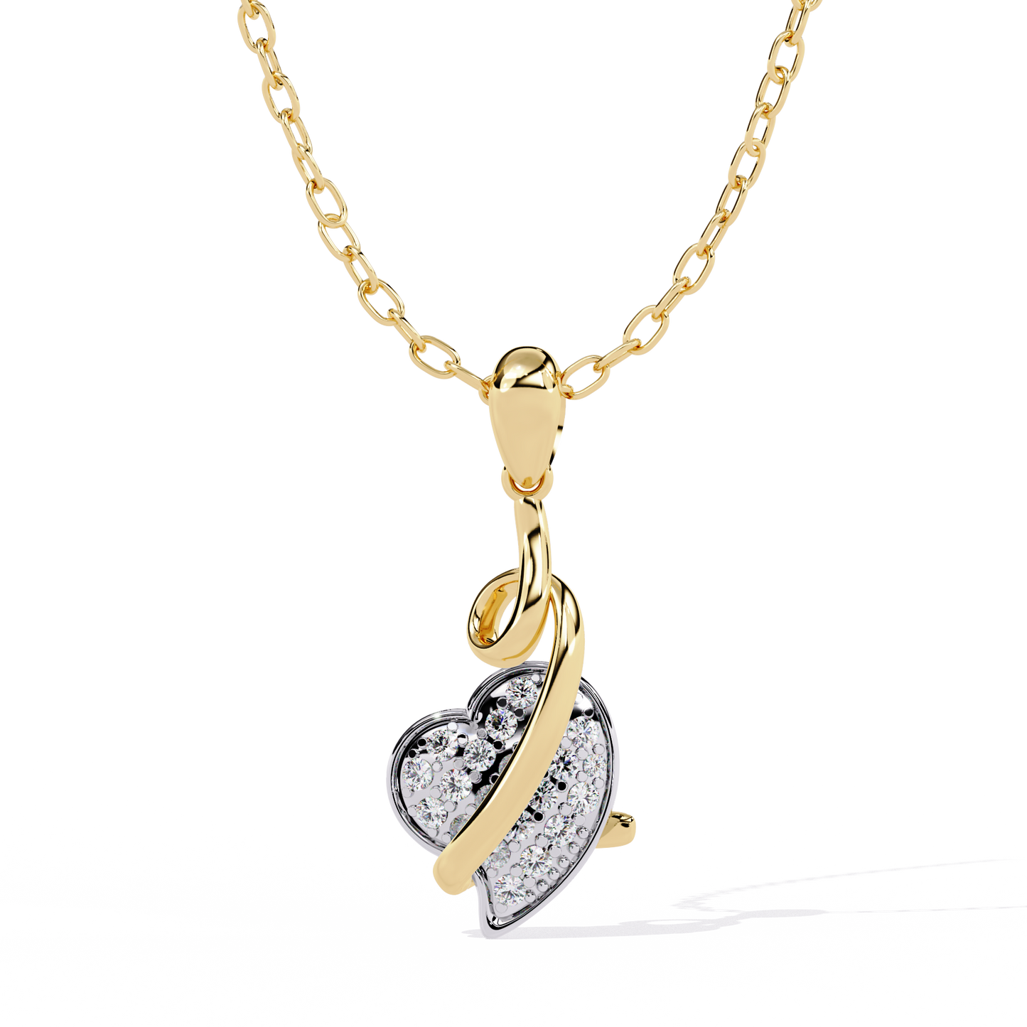 lab grown diamond | moissanite Jewellery Snack Heart Lab Grown Diamond OR Moissanite Pendant Yellow Gold 14K by Rabbito Jewels