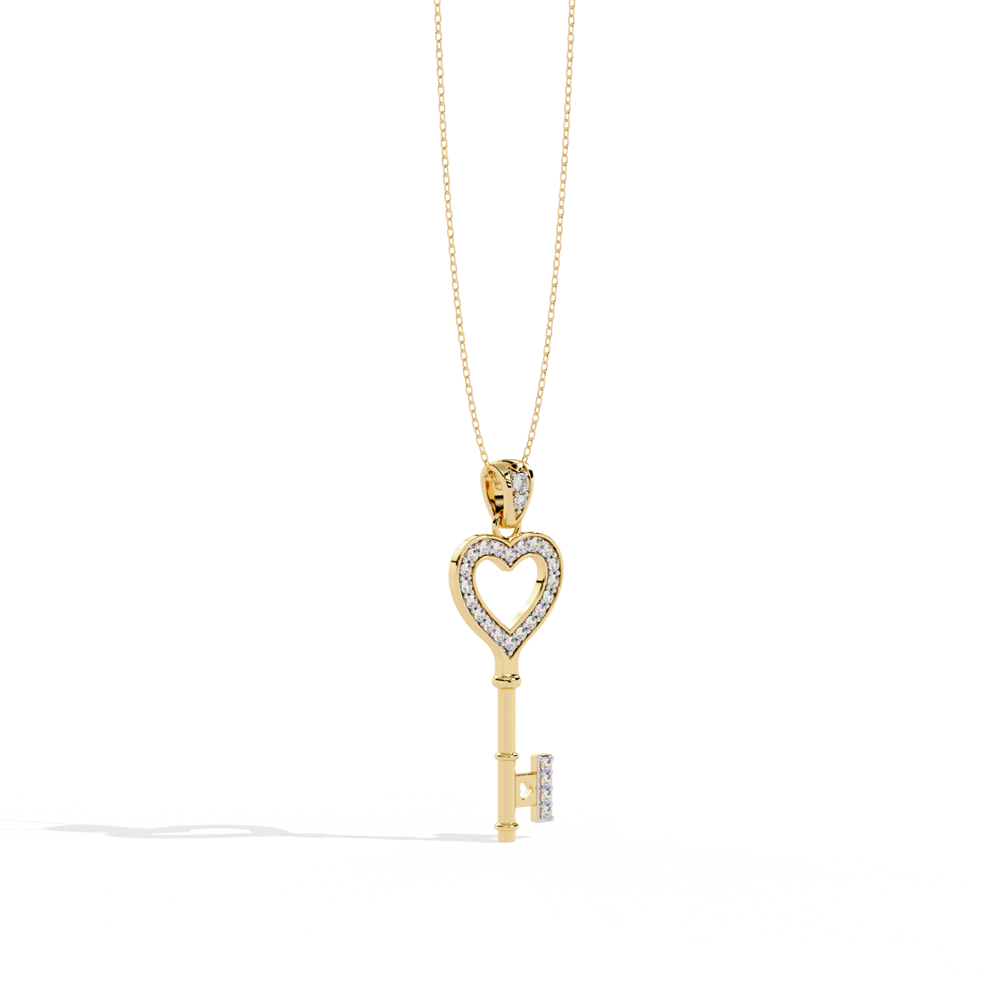 lab grown diamond | moissanite Jewellery Heart Key Lab Grown Diamond OR Moissanite Pendant by Rabbito Jewels