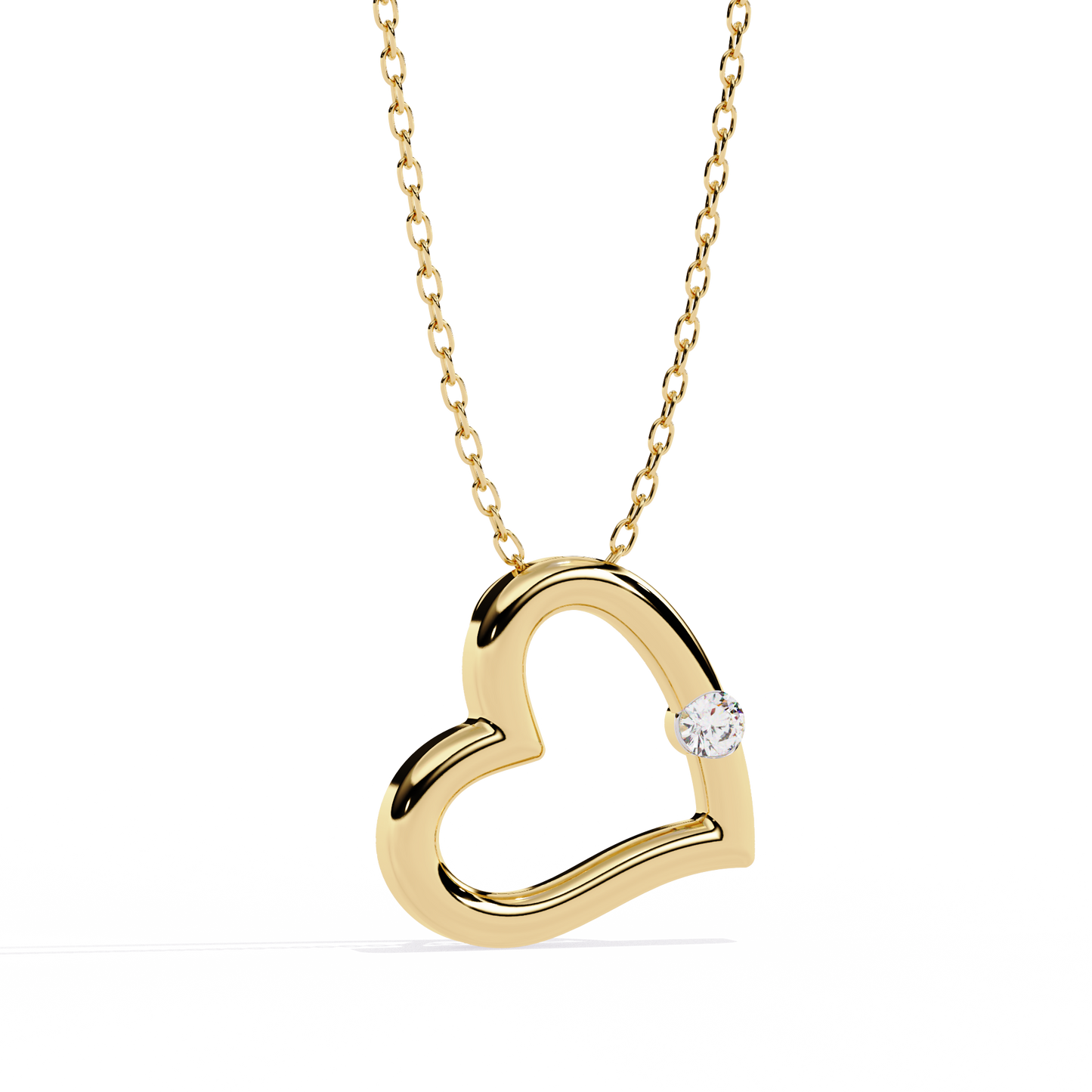 lab grown diamond | moissanite Jewellery Moon Heart Lab Grown Diamond OR Moissanite Pendant by Rabbito Jewels