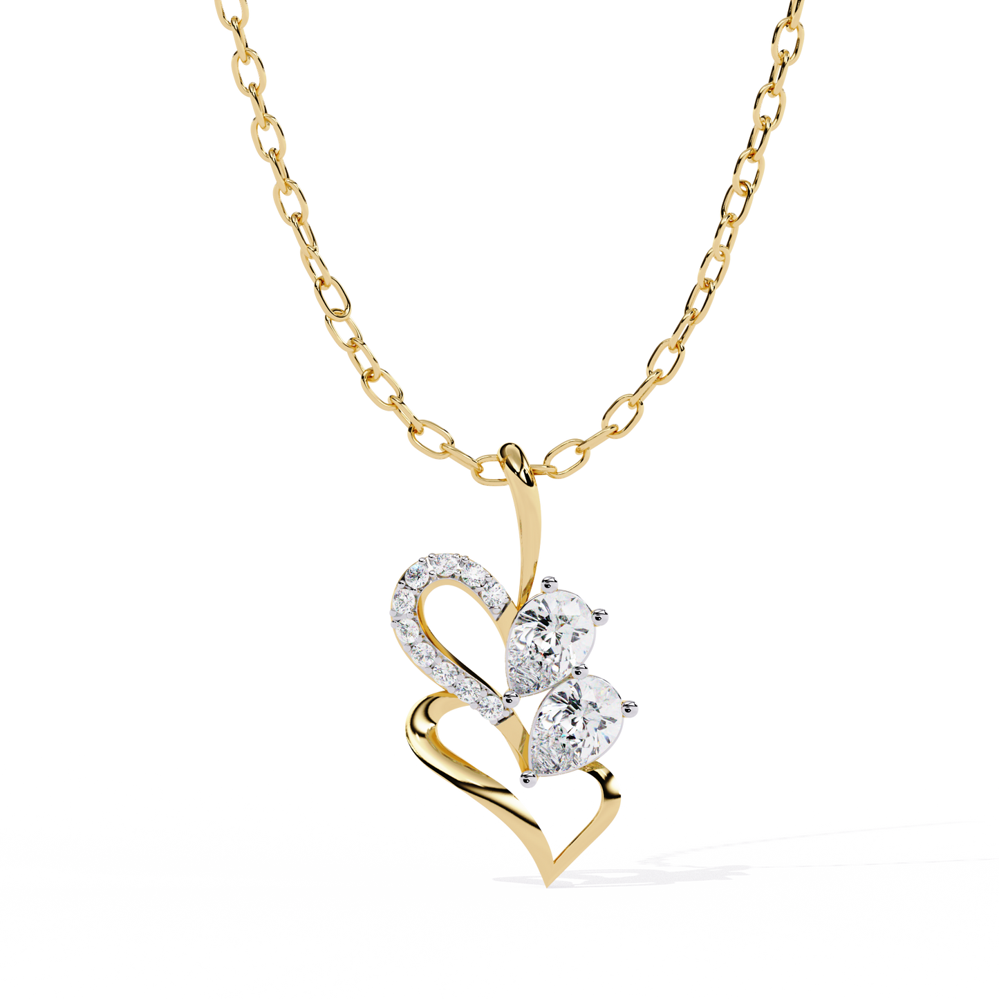 lab grown diamond | moissanite Jewellery Prince Leaf Lab Grown Diamond OR Moissanite Pendant Yellow Gold 18K by Rabbito Jewels