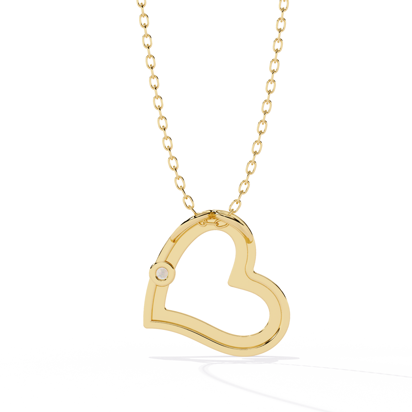 lab grown diamond | moissanite Jewellery Moon Heart Lab Grown Diamond OR Moissanite Pendant by Rabbito Jewels