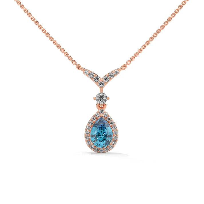 lab grown diamond | moissanite Jewellery Lagoon Loop Lab Grown Diamond OR Moissanite Pendant Rose Gold 18K by Rabbito Jewels