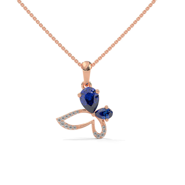 lab grown diamond | moissanite Jewellery Butterfly Lab Grown Diamond OR Moissanite Pendant Rose Gold 18K by Rabbito Jewels