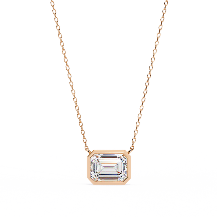lab grown diamond | moissanite Jewellery Celia Lab Grown Diamond OR Moissanite Pendant Rose Gold 14K by Rabbito Jewels