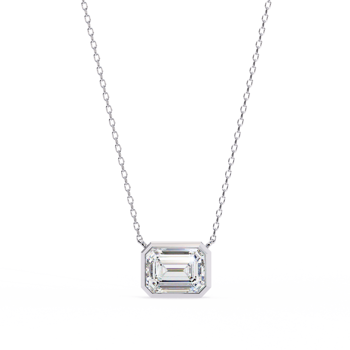 lab grown diamond | moissanite Jewellery Celia Lab Grown Diamond OR Moissanite Pendant White Gold 14K by Rabbito Jewels