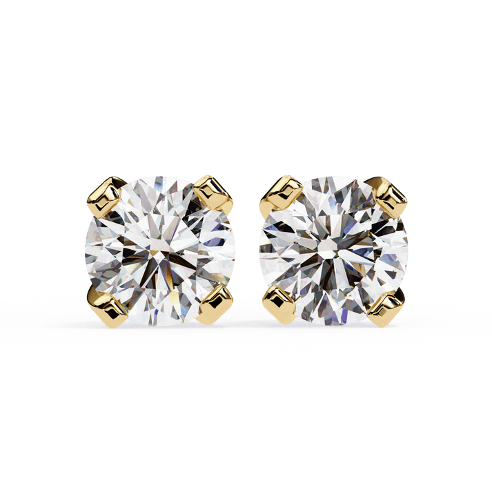 lab grown diamond | moissanite Jewellery Neon Ice 1.28ct Lab Grown OR Moissanite Stud Earrings Yellow Gold 18K by Rabbito Jewels