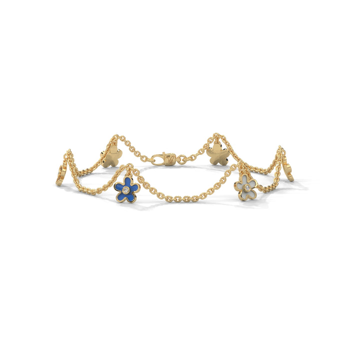 lab grown diamond | moissanite Jewellery Bohemian Bloom Lab Grown Diamond OR Moissanite Bracelet Yellow Gold 14K by Rabbito Jewels