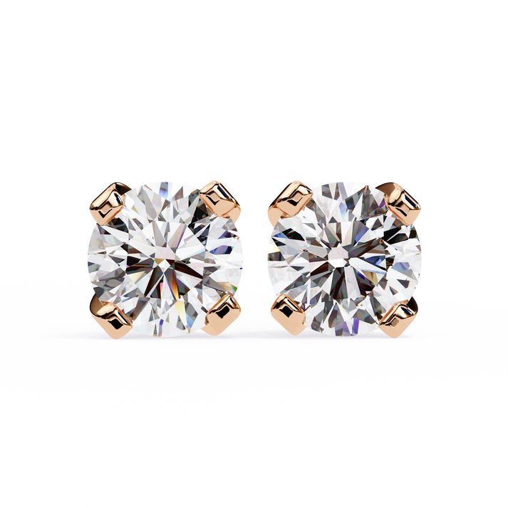 lab grown diamond | moissanite Jewellery Neon Ice 1.28ct Lab Grown OR Moissanite Stud Earrings Rose Gold 14K by Rabbito Jewels