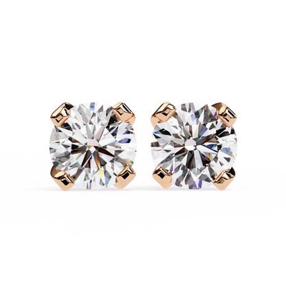 lab grown diamond | moissanite Jewellery Neon Ice 1.28ct Lab Grown OR Moissanite Stud Earrings Rose Gold 18K by Rabbito Jewels