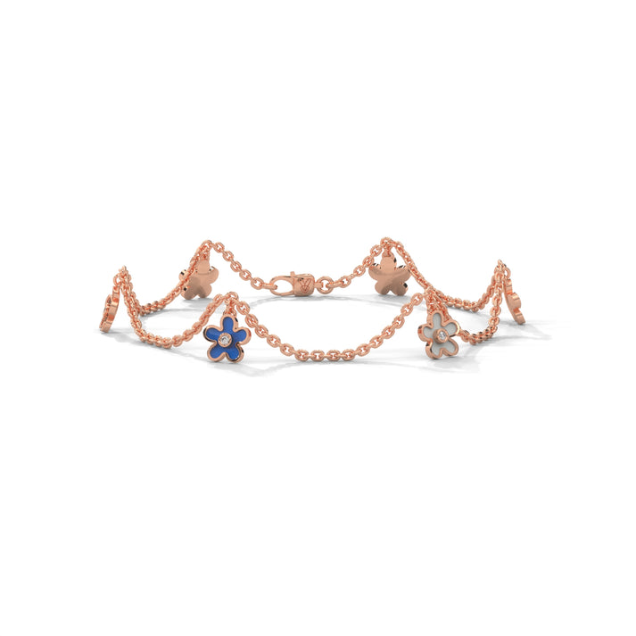 lab grown diamond | moissanite Jewellery Bohemian Bloom Lab Grown Diamond OR Moissanite Bracelet Rose Gold 18K by Rabbito Jewels