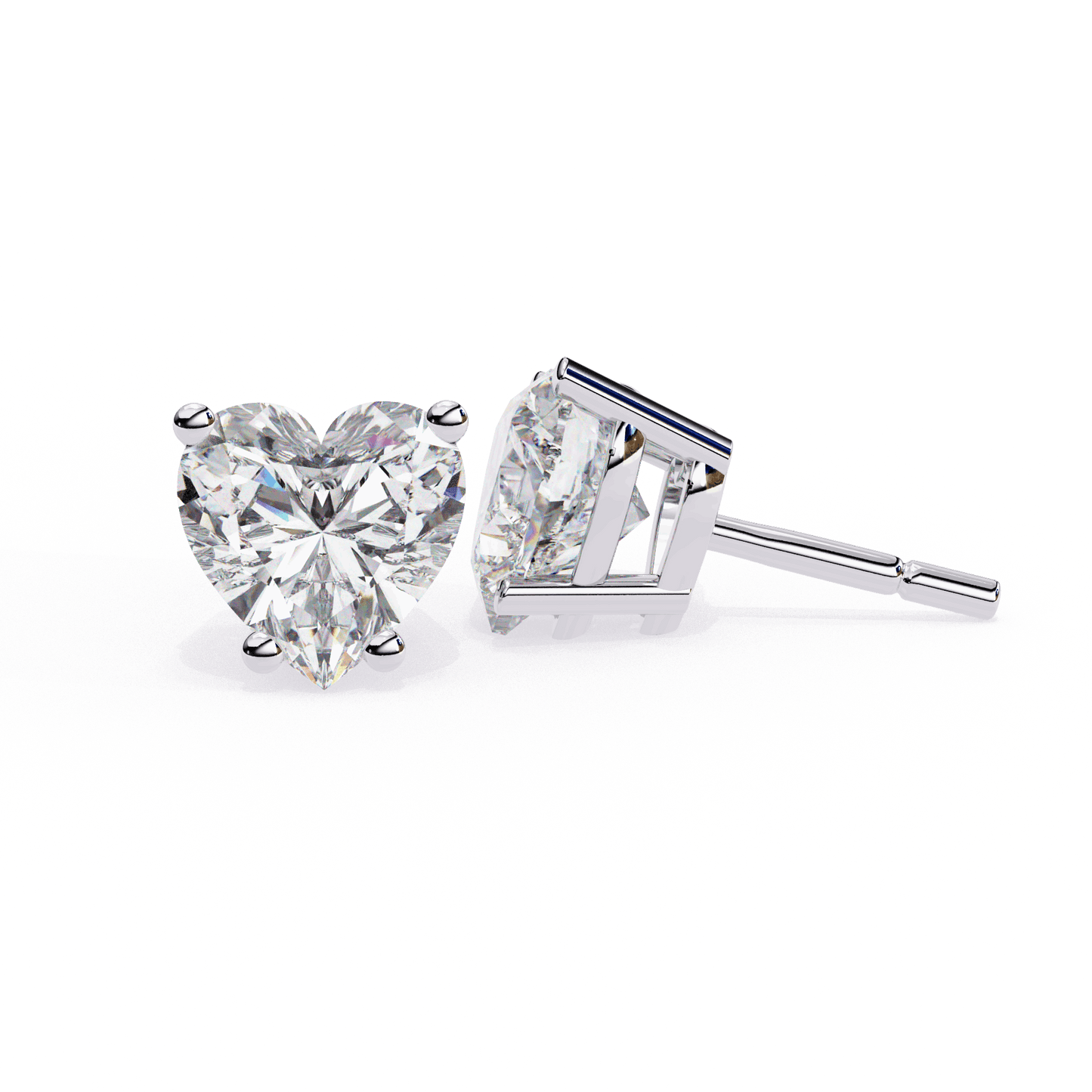 lab grown diamond | moissanite Jewellery Luxe Rebel 1.21ct Lab Grown OR Moissanite Heart Stud Earrings by Rabbito Jewels