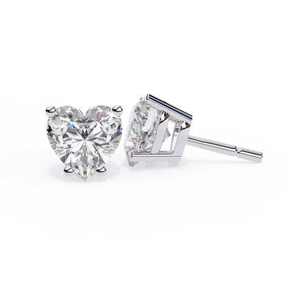 lab grown diamond | moissanite Jewellery Luxe Rebel 1.21ct Lab Grown OR Moissanite Heart Stud Earrings by Rabbito Jewels