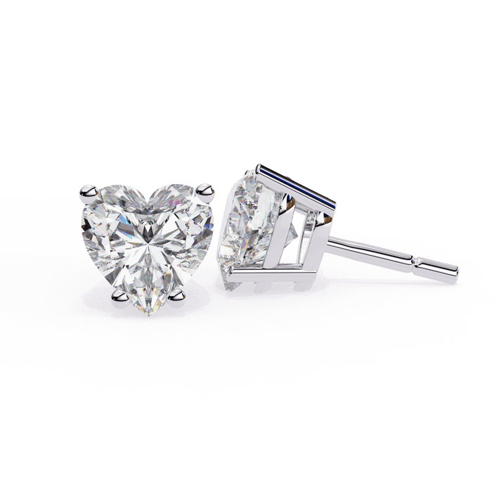 lab grown diamond | moissanite Jewellery Luxe Rebel 1.21ct Lab Grown OR Moissanite Heart Stud Earrings by Rabbito Jewels