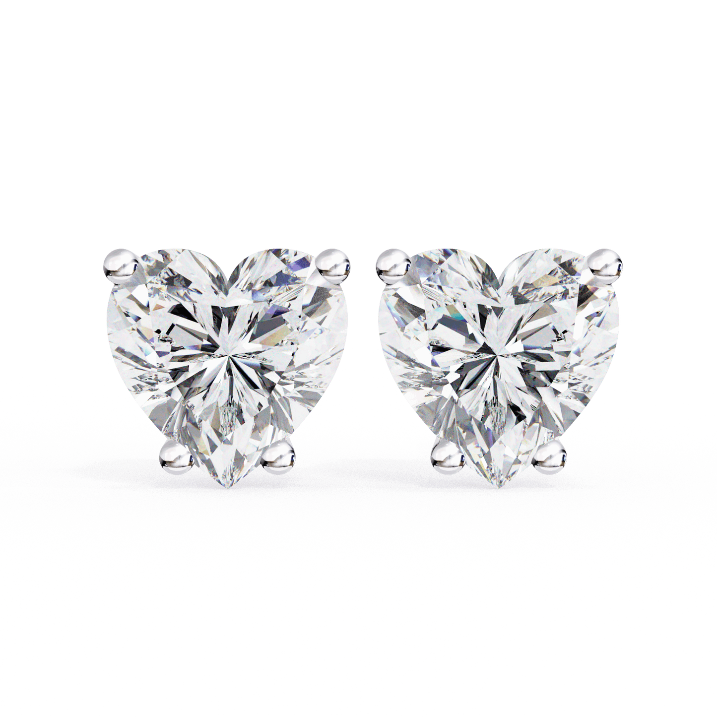 lab grown diamond | moissanite Jewellery Luxe Rebel 1.21ct Lab Grown OR Moissanite Heart Stud Earrings White Gold 14K by Rabbito Jewels