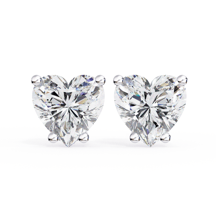 lab grown diamond | moissanite Jewellery Luxe Rebel 1.21ct Lab Grown OR Moissanite Heart Stud Earrings White Gold 14K by Rabbito Jewels