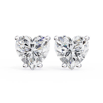 lab grown diamond | moissanite Jewellery Luxe Rebel 1.21ct Lab Grown OR Moissanite Heart Stud Earrings White Gold 18K by Rabbito Jewels