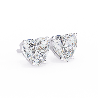 lab grown diamond | moissanite Jewellery Luxe Rebel 1.21ct Lab Grown OR Moissanite Heart Stud Earrings by Rabbito Jewels