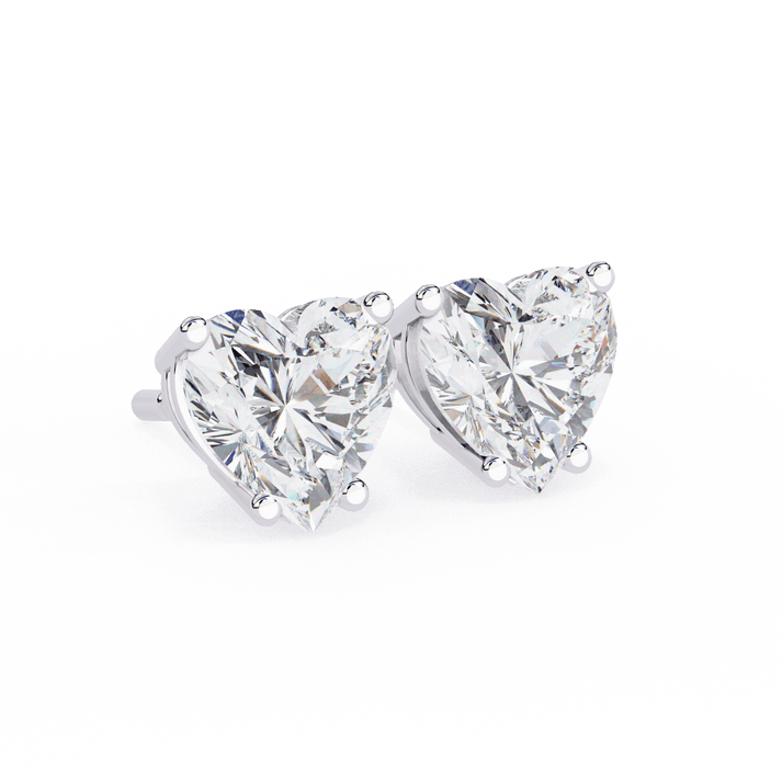 lab grown diamond | moissanite Jewellery Luxe Rebel 1.21ct Lab Grown OR Moissanite Heart Stud Earrings by Rabbito Jewels
