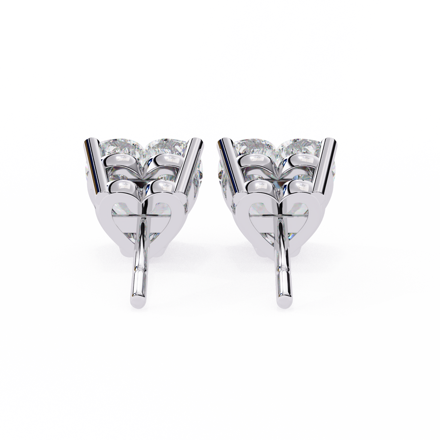 lab grown diamond | moissanite Jewellery Luxe Rebel 1.21ct Lab Grown OR Moissanite Heart Stud Earrings by Rabbito Jewels