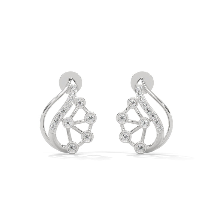 lab grown diamond | moissanite Jewellery Rosetta Lab Grown Diamond OR Moissanite Earrings White Gold 14K by Rabbito Jewels