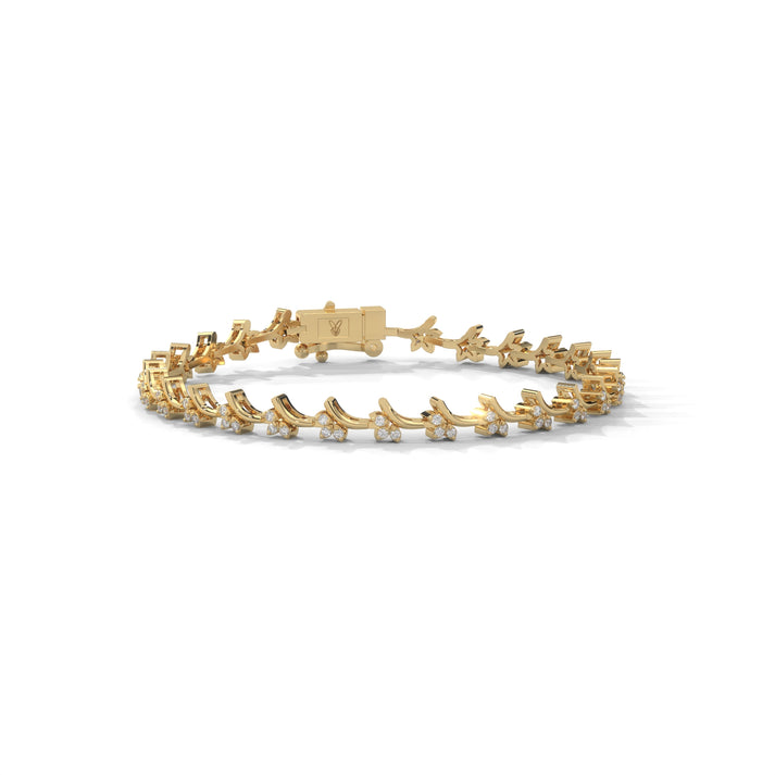 lab grown diamond | moissanite Jewellery Dewdrop Lab Grown Diamond OR Moissanite Bracelet Yellow Gold 18K by Rabbito Jewels