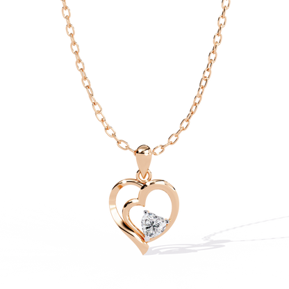 lab grown diamond | moissanite Jewellery Stunning Heart Love Lab Grown Diamond OR Moissanite Pendant Rose Gold 14K by Rabbito Jewels