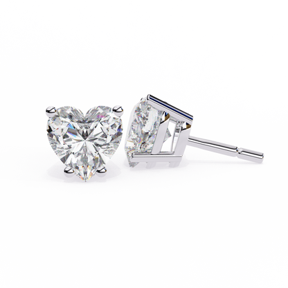 lab grown diamond | moissanite Jewellery Luxe Rebel 1.21ct Lab Grown OR Moissanite Heart Stud Earrings by Rabbito Jewels
