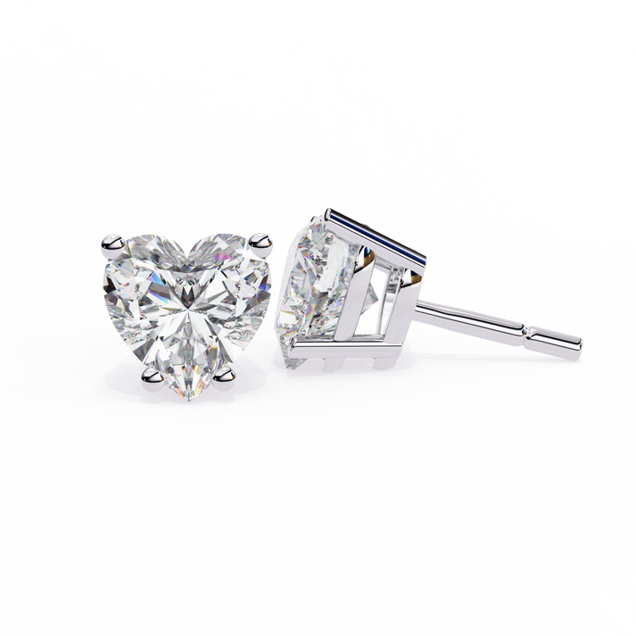 lab grown diamond | moissanite Jewellery Luxe Rebel 1.21ct Lab Grown OR Moissanite Heart Stud Earrings by Rabbito Jewels
