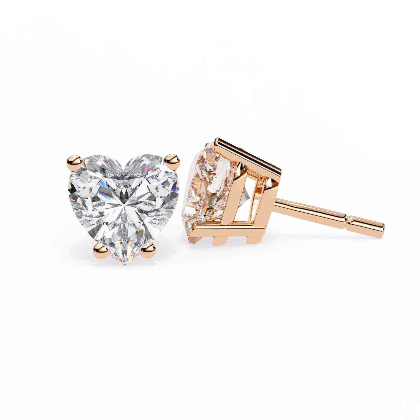 lab grown diamond | moissanite Jewellery Luxe Rebel 1.21ct Lab Grown OR Moissanite Heart Stud Earrings by Rabbito Jewels