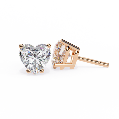 lab grown diamond | moissanite Jewellery Luxe Rebel 1.21ct Lab Grown OR Moissanite Heart Stud Earrings by Rabbito Jewels