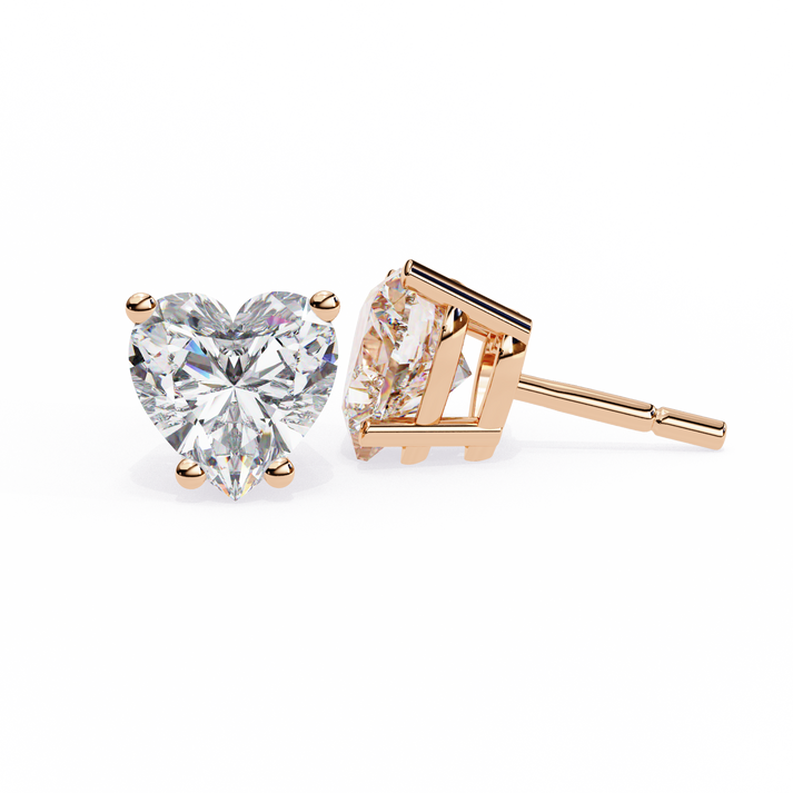 lab grown diamond | moissanite Jewellery Luxe Rebel 1.21ct Lab Grown OR Moissanite Heart Stud Earrings by Rabbito Jewels