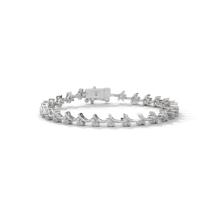 lab grown diamond | moissanite Jewellery Dewdrop Lab Grown Diamond OR Moissanite Bracelet White Gold 18K by Rabbito Jewels