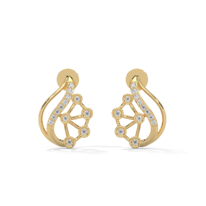 lab grown diamond | moissanite Jewellery Rosetta Lab Grown Diamond OR Moissanite Earrings Yellow Gold 14K by Rabbito Jewels