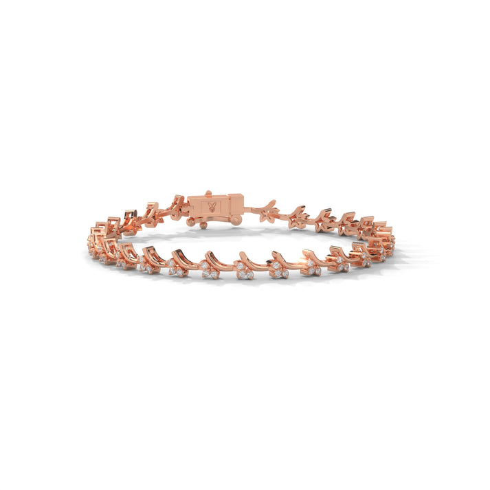 lab grown diamond | moissanite Jewellery Dewdrop Lab Grown Diamond OR Moissanite Bracelet Rose Gold 14K by Rabbito Jewels