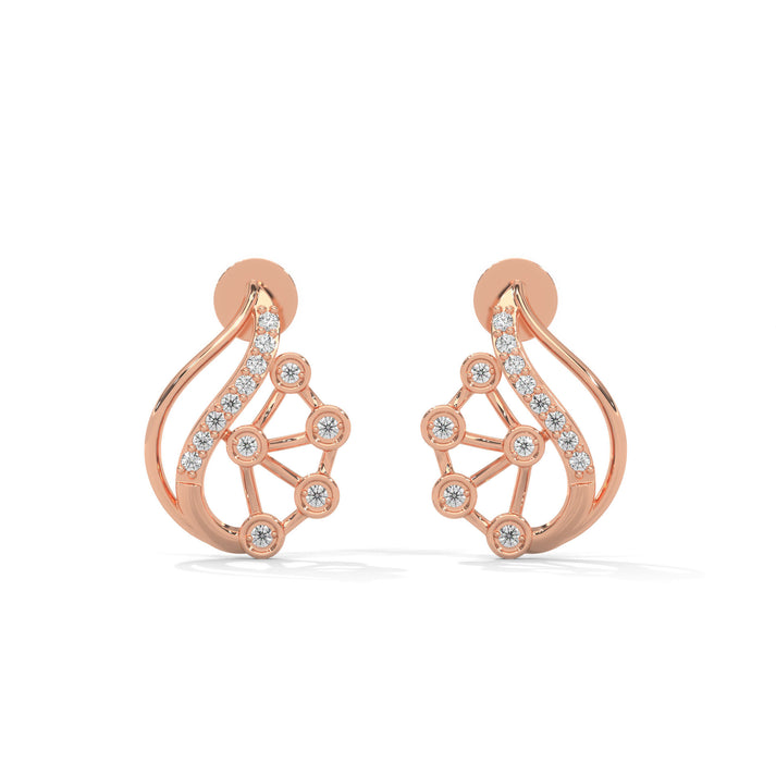 lab grown diamond | moissanite Jewellery Rosetta Lab Grown Diamond OR Moissanite Earrings Rose Gold 14K by Rabbito Jewels