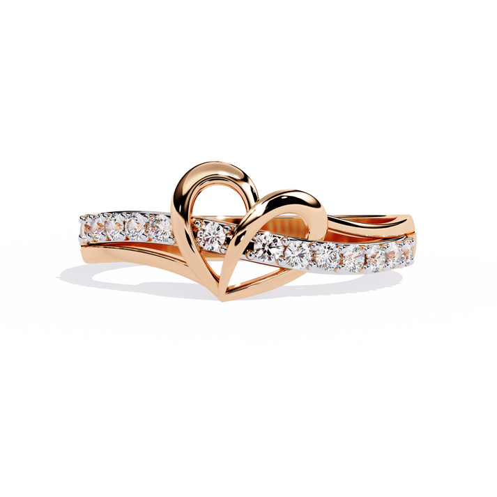 lab grown diamond | moissanite Jewellery Criss Cross Lab Grown Diamond OR Moissanite Ring Rose Gold 18K by Rabbito Jewels