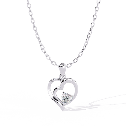 lab grown diamond | moissanite Jewellery Stunning Heart Love Lab Grown Diamond OR Moissanite Pendant Silver by Rabbito Jewels