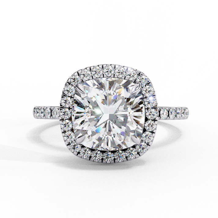 lab grown diamond | moissanite Jewellery Emori Halo Lab Grown Diamond OR Moissanite Ring Silver by Rabbito Jewels