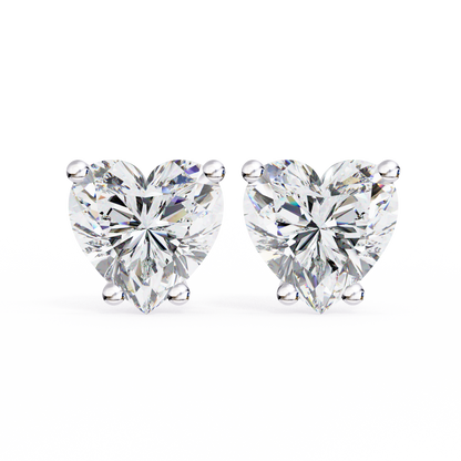 lab grown diamond | moissanite Jewellery Luxe Rebel 1.21ct Lab Grown OR Moissanite Heart Stud Earrings Silver by Rabbito Jewels