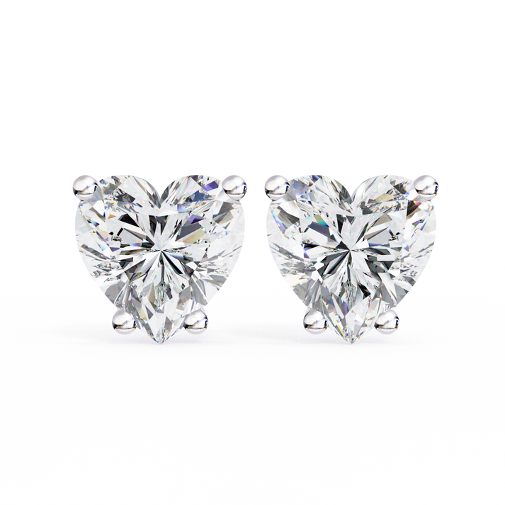 lab grown diamond | moissanite Jewellery Luxe Rebel 1.21ct Lab Grown OR Moissanite Heart Stud Earrings Silver by Rabbito Jewels