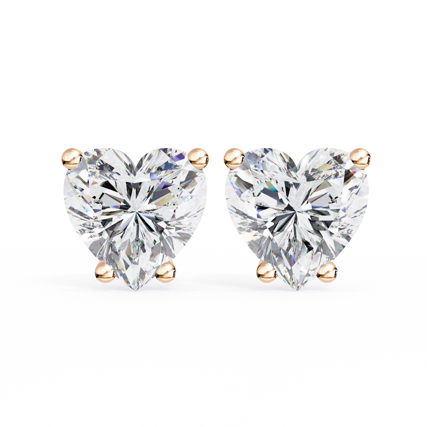 lab grown diamond | moissanite Jewellery Luxe Rebel 1.21ct Lab Grown OR Moissanite Heart Stud Earrings Rose Gold 14K by Rabbito Jewels