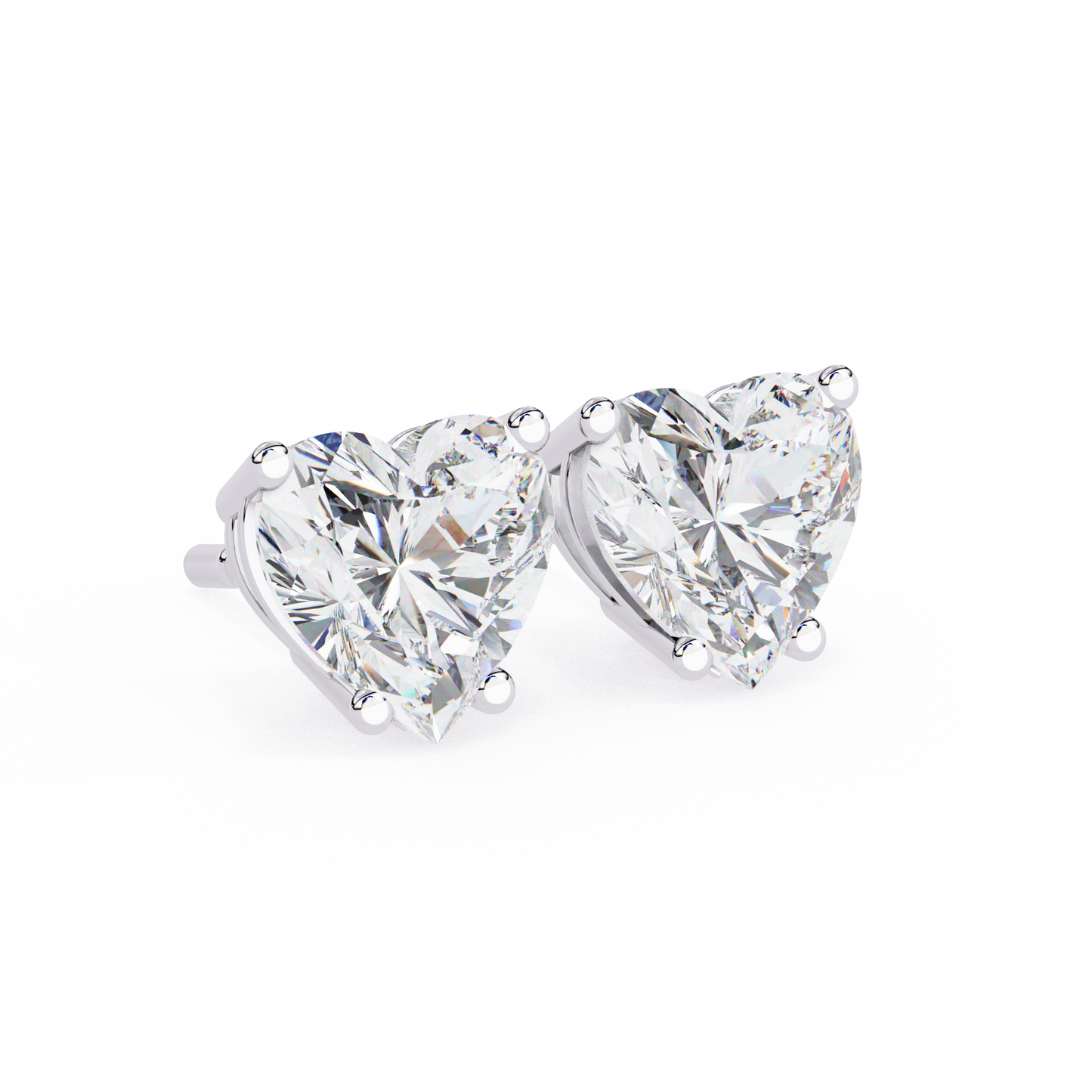 lab grown diamond | moissanite Jewellery Luxe Rebel 1.21ct Lab Grown OR Moissanite Heart Stud Earrings by Rabbito Jewels