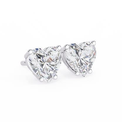 lab grown diamond | moissanite Jewellery Luxe Rebel 1.21ct Lab Grown OR Moissanite Heart Stud Earrings by Rabbito Jewels
