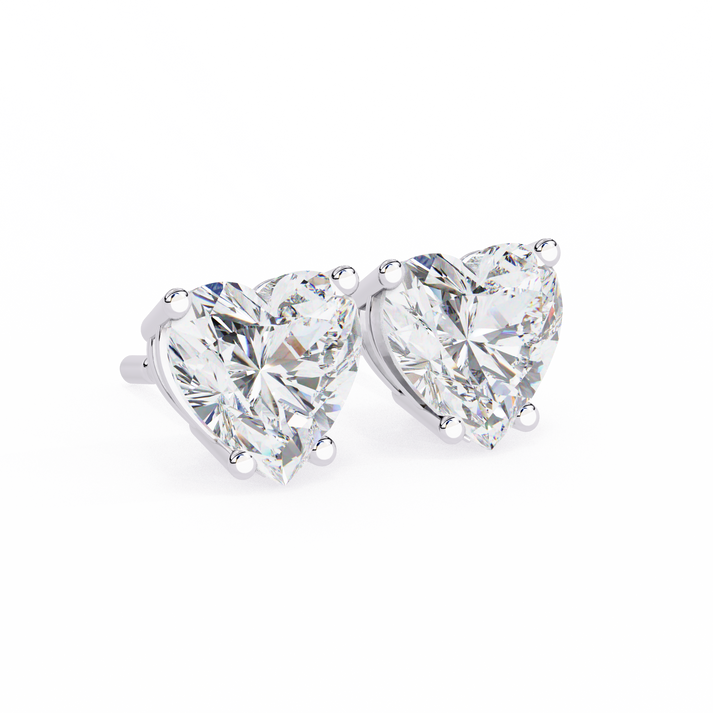 lab grown diamond | moissanite Jewellery Luxe Rebel 1.21ct Lab Grown OR Moissanite Heart Stud Earrings by Rabbito Jewels