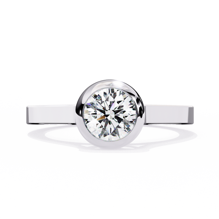 lab grown diamond | moissanite Jewellery Flash 0.64CT Round Lab Grown OR Moissanite Ring Silver by Rabbito Jewels