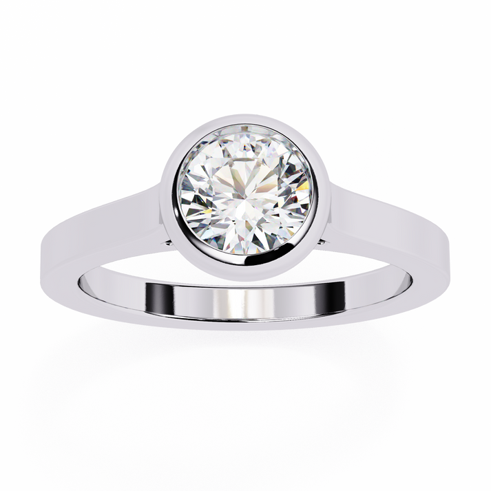 lab grown diamond | moissanite Jewellery Flash 0.64CT Round Lab Grown OR Moissanite Ring by Rabbito Jewels